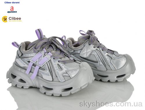 Кросівки APAWWA 59B2289 grey-purpure фліс Кросівки APAWWA 59B2289 grey-purpure фліс