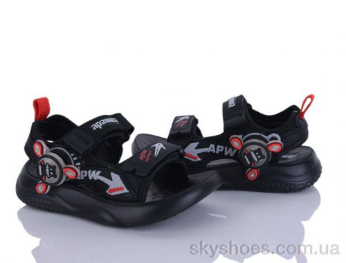Сандалі APAWWA Z2430-1 black-red Сандалі APAWWA Z2430-1 black-red