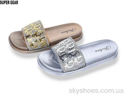 Шльопанці NO BRAND 02-888 gold-silver mix Шльопанці NO BRAND 02-888 gold-silver mix