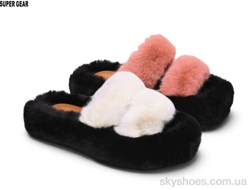 Капці NO BRAND CA323-018 white-pink mix Капці NO BRAND CA323-018 white-pink mix
